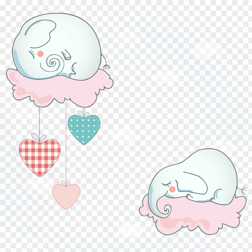 Free Cartoon Elephant Buckle Material Comics Cuteness Illustration PNG