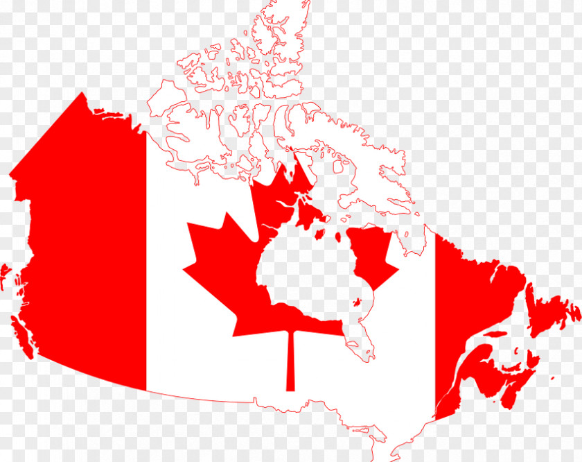 Canada Vector Flag Of Map PNG