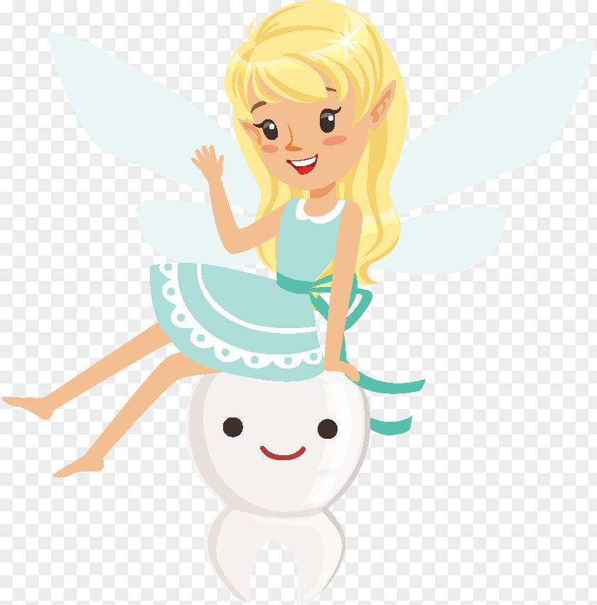 Tooth Clipart Fairy Little Girl Vector Graphics Illustration PNG