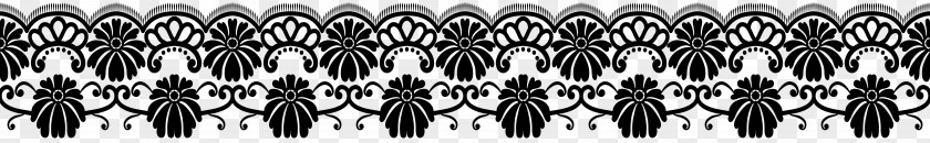 Lace Decoration Border Transparent Image Black And White Pattern PNG