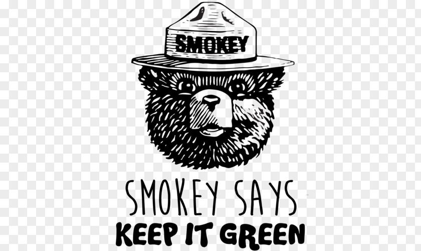 Bear Smokey Wildfire Sticker Decal PNG