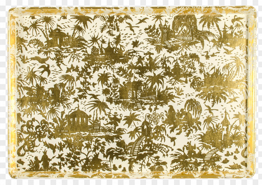 Chinoiserie Place Mats Rectangle Brown Pattern PNG