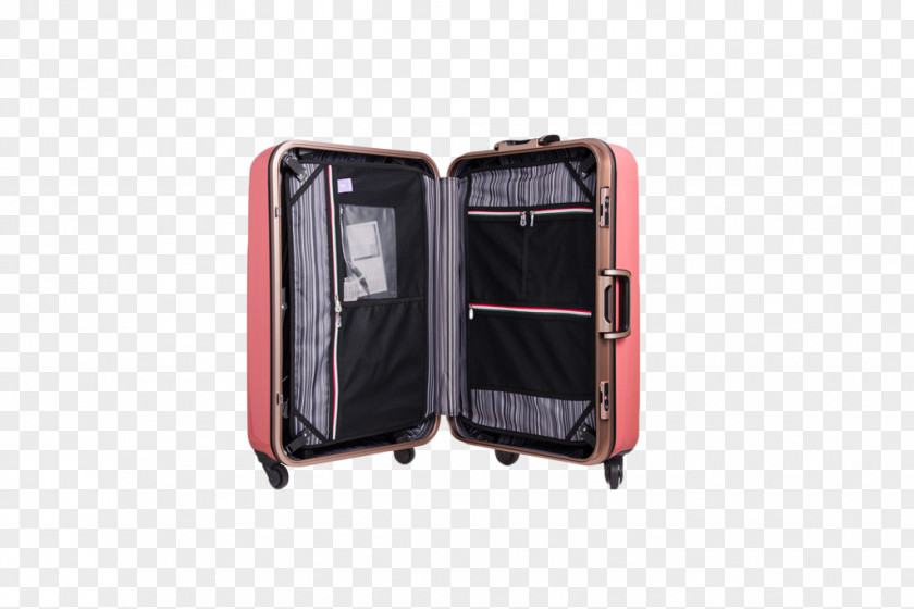 Open Pink Luggage Suitcase Baggage Travel Airplane Hand PNG