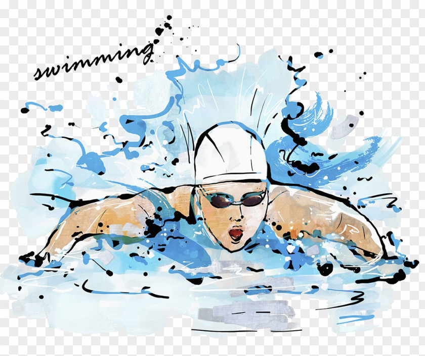 Swimming Watercolor Drawing Hydrotherapy Illustration PNG