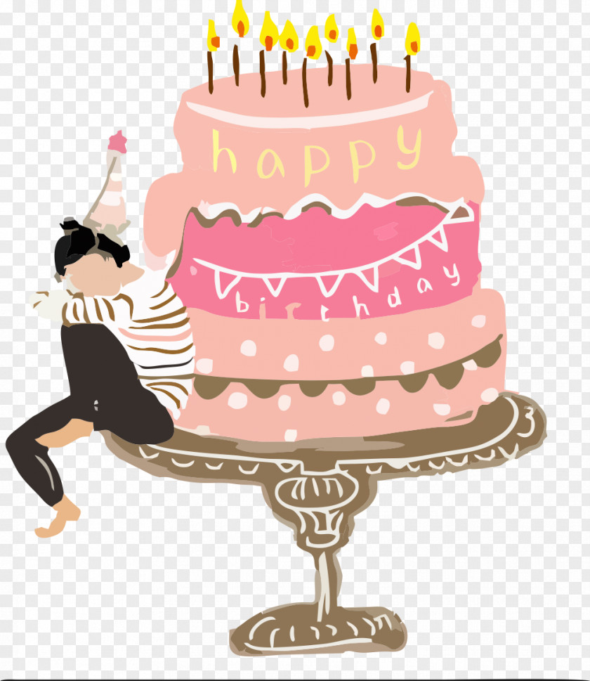 Vector Pink Cake Birthday Sugar Torte Chocolate Cupcake PNG