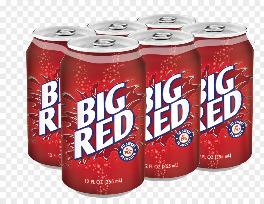 Big Fizzy Drinks Red Cream Soda Beverage Can PNG