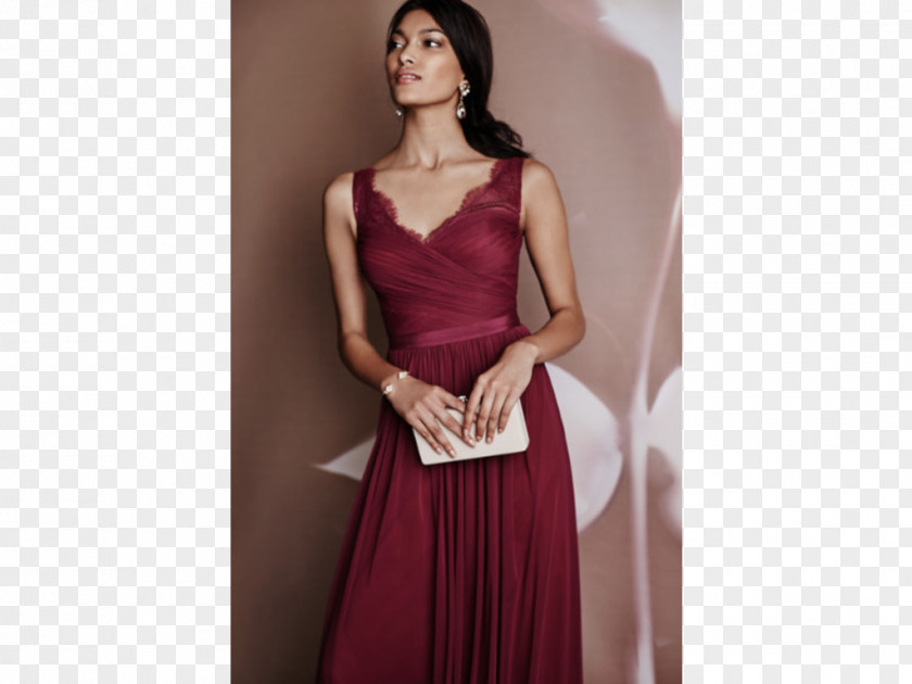 Cherry Shade Bridesmaid Wedding Dress Evening Gown PNG