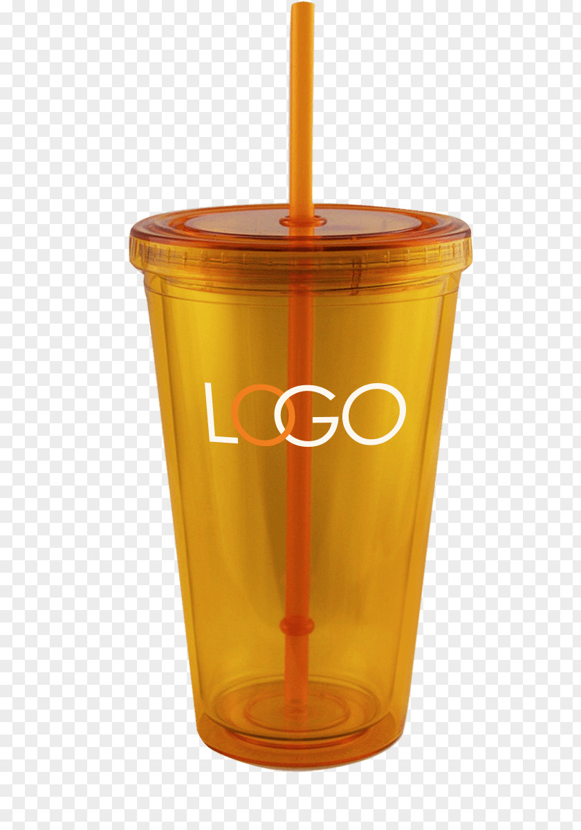 Plastic Glass Orange Drink Lid PNG