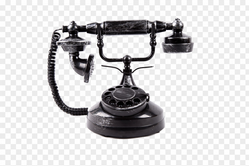 Vintage Black Phone Telephone Call Mobile Phones Rotary Dial Home & Business PNG