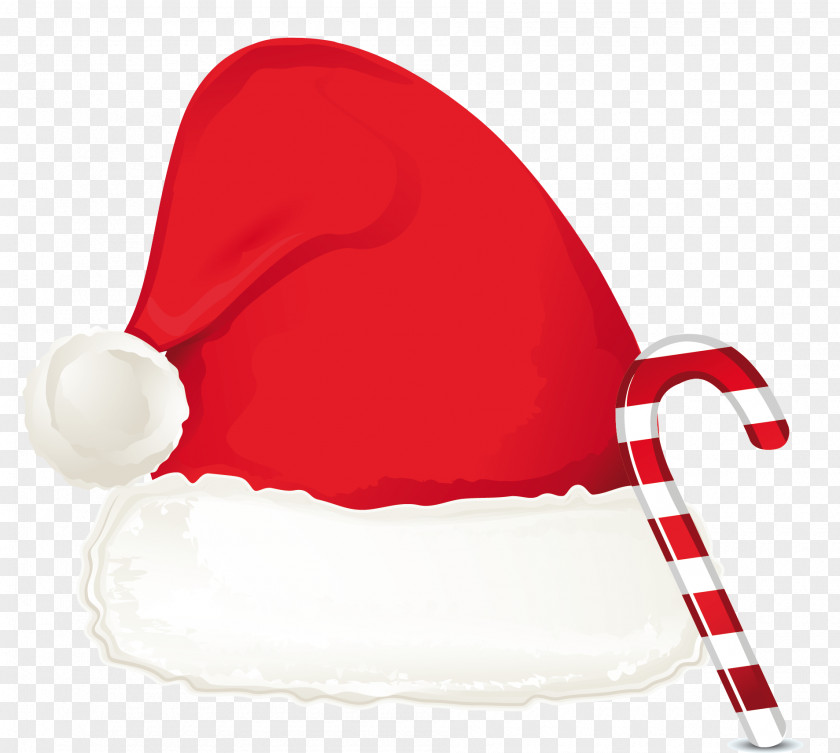 Christmas Candy Cane Ornament And Santa Hat Clipart Claus Clip Art PNG