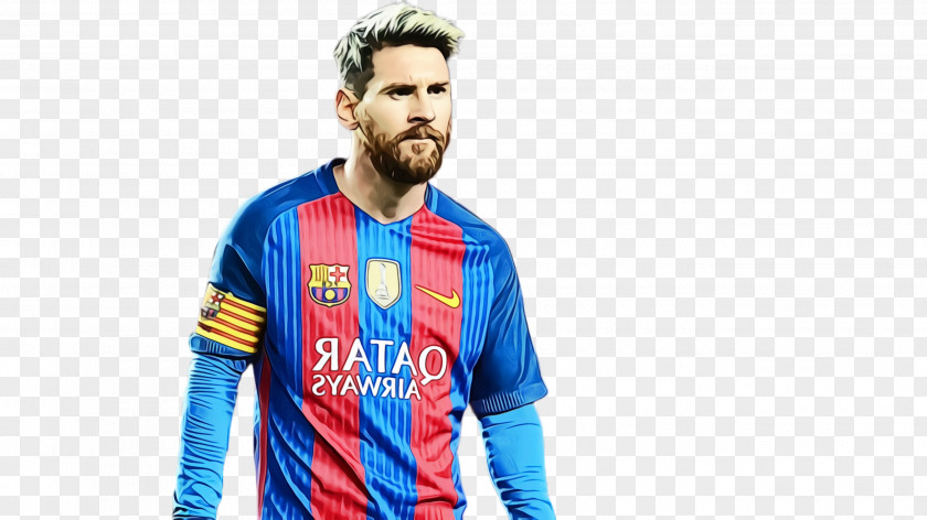Electric Blue Player Messi Cartoon PNG