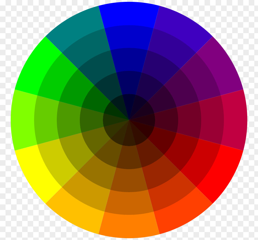 Paint Color Wheel Tints And Shades Scheme Theory PNG