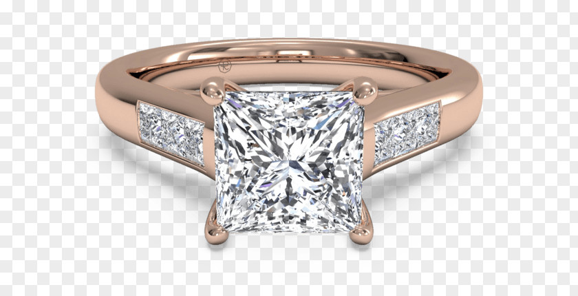 Rose Gold Rings Diamond Engagement Ring Solitaire PNG