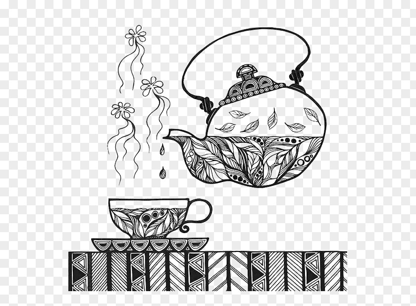 Hand-painted Tea Coffee Teapot Drawing PNG