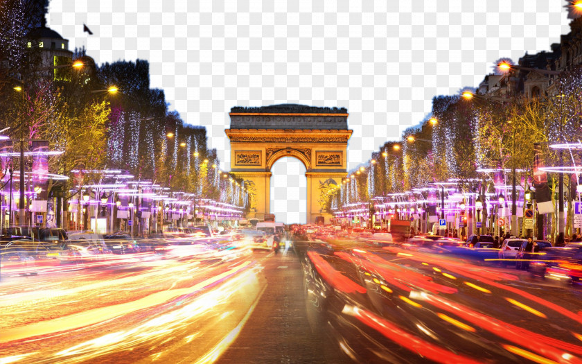Paris, France Arc De Triomphe Eight Champs-xc9lysxe9es Eiffel Tower Place La Concorde Arch Of Triumph PNG