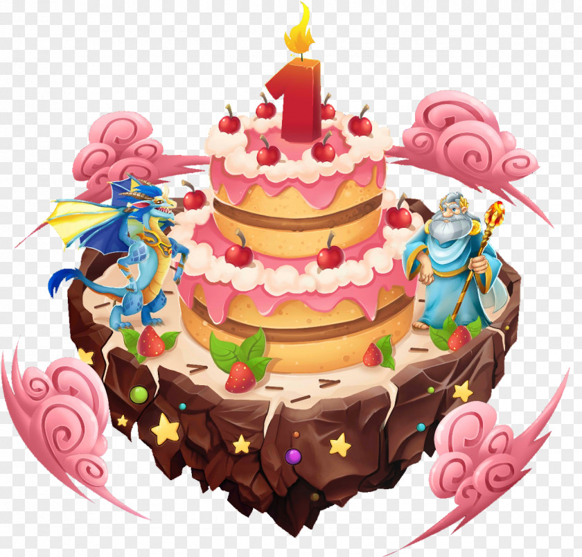 Cake Dragon City Anniversary Island Cherry PNG