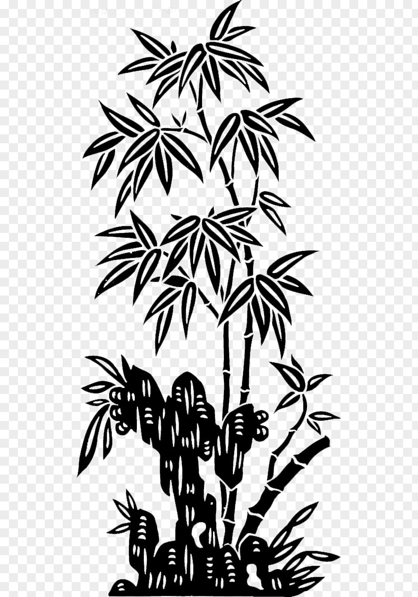 Chinese Style Black Bamboo Painting Lucky Euclidean Vector PNG