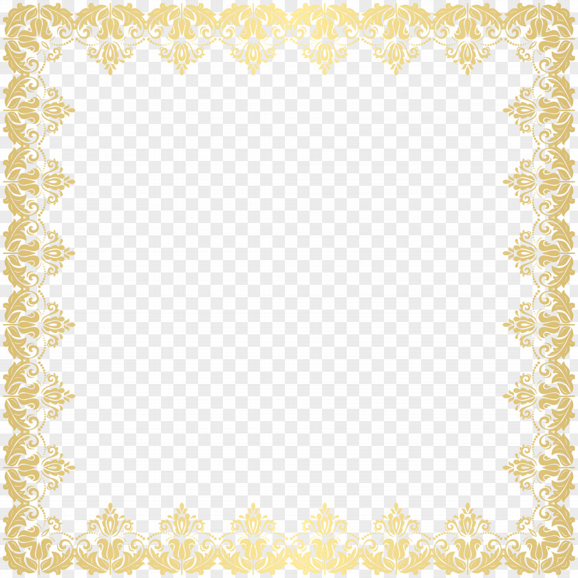 Deco Border Frame Transparent Clip Art Image Yellow Area Placemat Pattern PNG