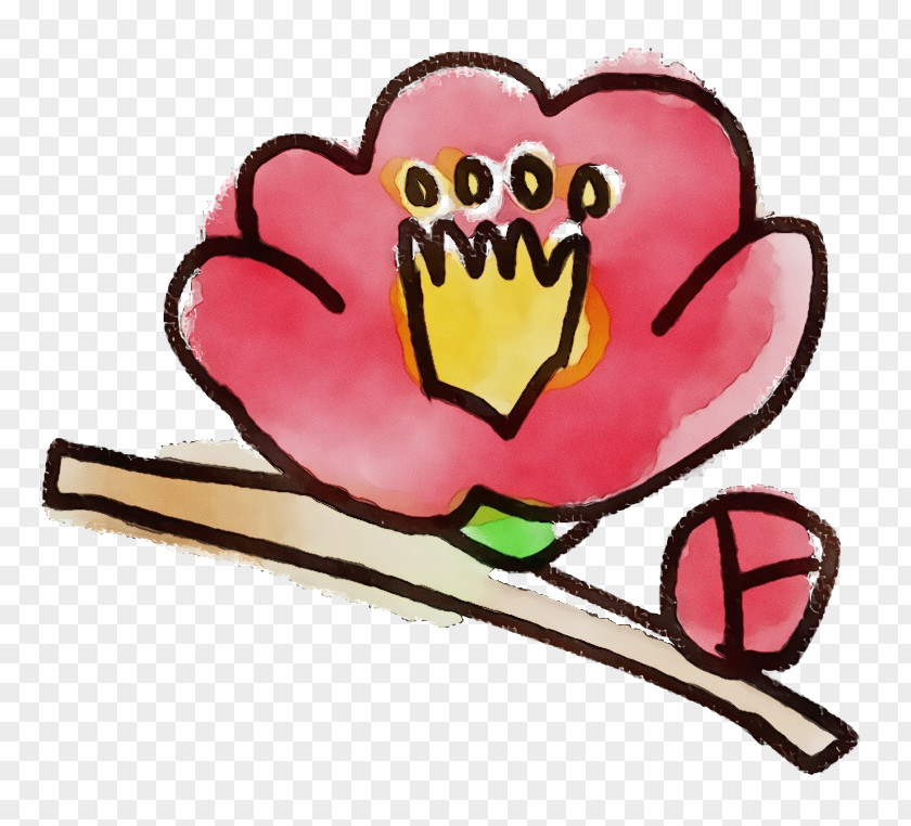 Pink Heart Cartoon Love Plant PNG