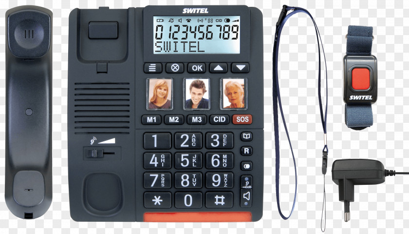 Telephone Fixe Corded Big Button Switel TF 560 Hands-free Home & Business Phones Mobile Schnurgebundenes Telefon PNG
