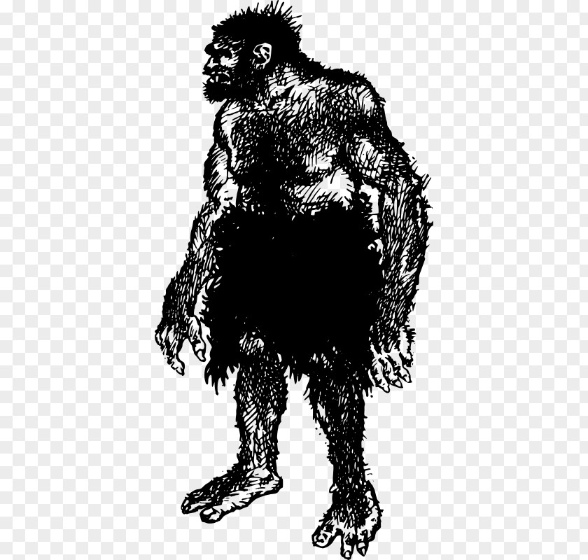 Gorilla Neanderthal Drawing Caveman Clip Art PNG