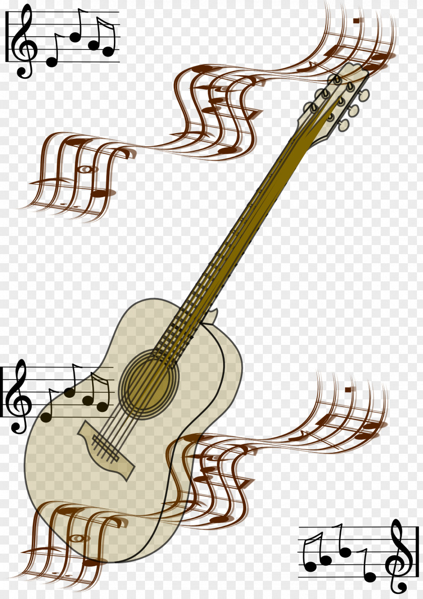 Musical Illustration Bass Guitar Note Acoustic PNG