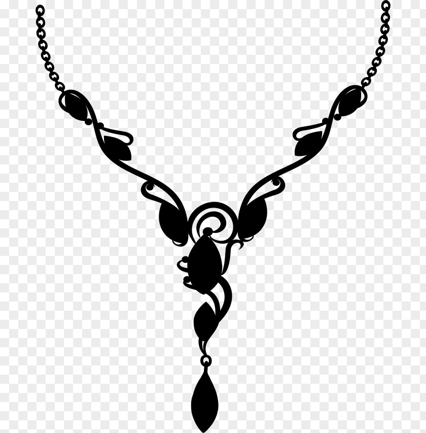 M Jewellery Chain Necklace Pendant Black & White PNG