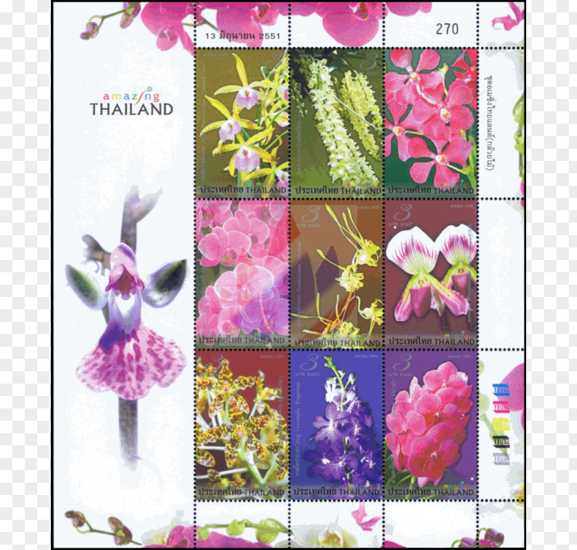 Amazing Thailand Postage Stamps Miniature Sheet First Day Of Issue Floral Design PNG