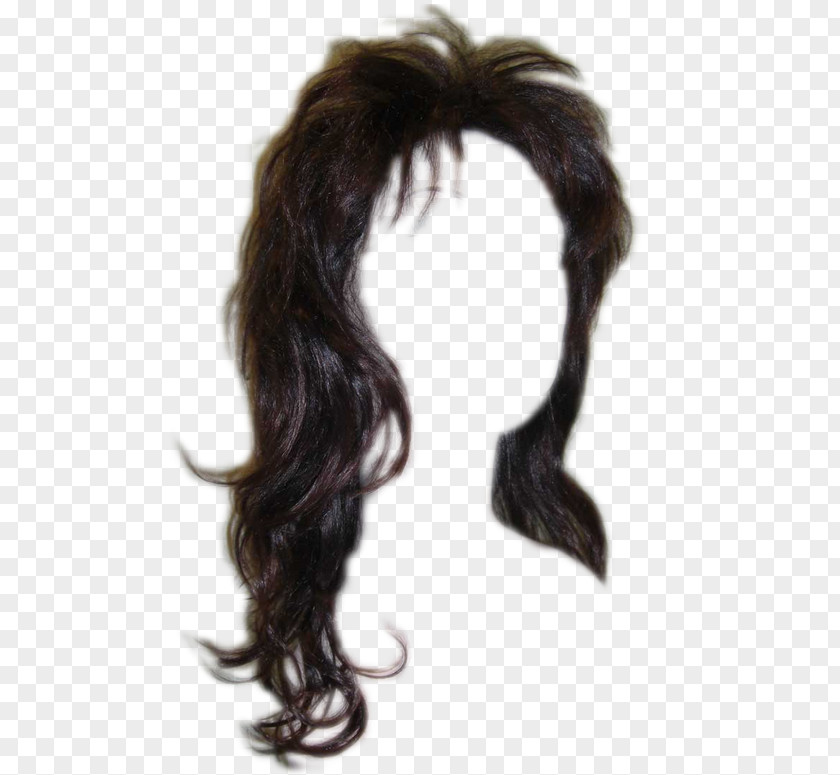 Little Devil Wig Long Hair Capelli Black PNG