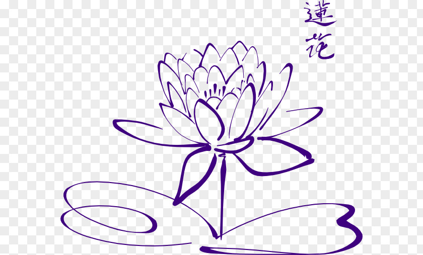 Purple Lotus Drawing Sacred Line Art Image Clip PNG