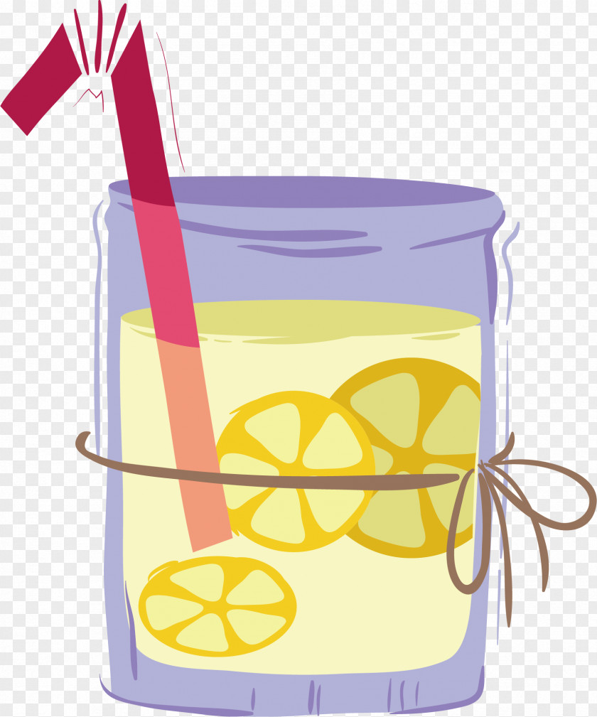 Vector Hand-painted Delicious Lemon Juice Drawing Clip Art PNG