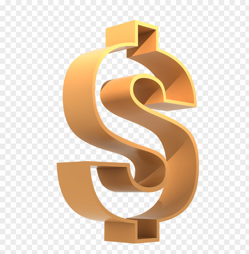 Hollow Three-dimensional Dollar Sign Finance Financial Transaction Loan PNG