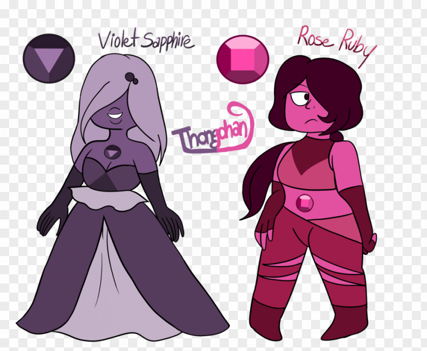 Ruby Sapphire Pink Gemstone Fan Art PNG