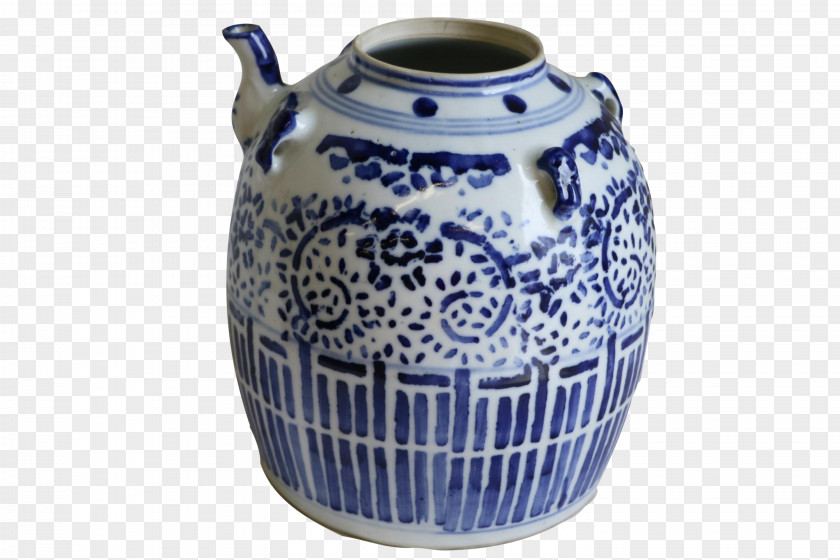 Vase Ceramic Porcelain Cobalt Blue And White Pottery PNG
