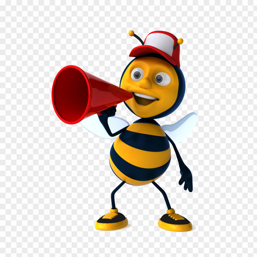 Bee Holding A Trumpet Georgia Web Development Small Business Design PNG