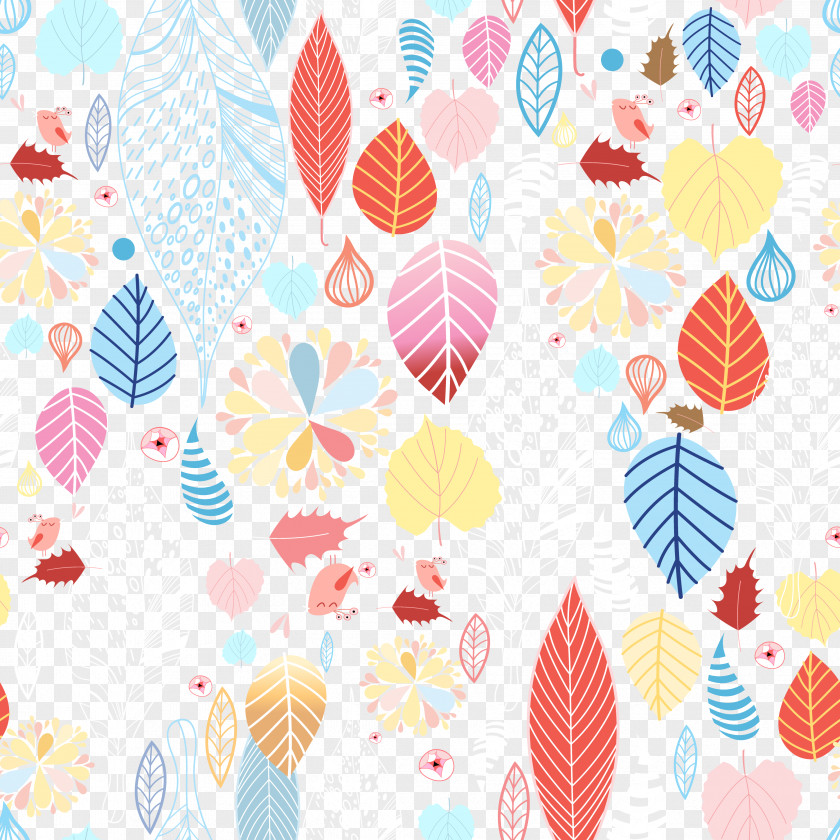 Colorful Autumn Leaves Vector Illustration Material Leaf PNG