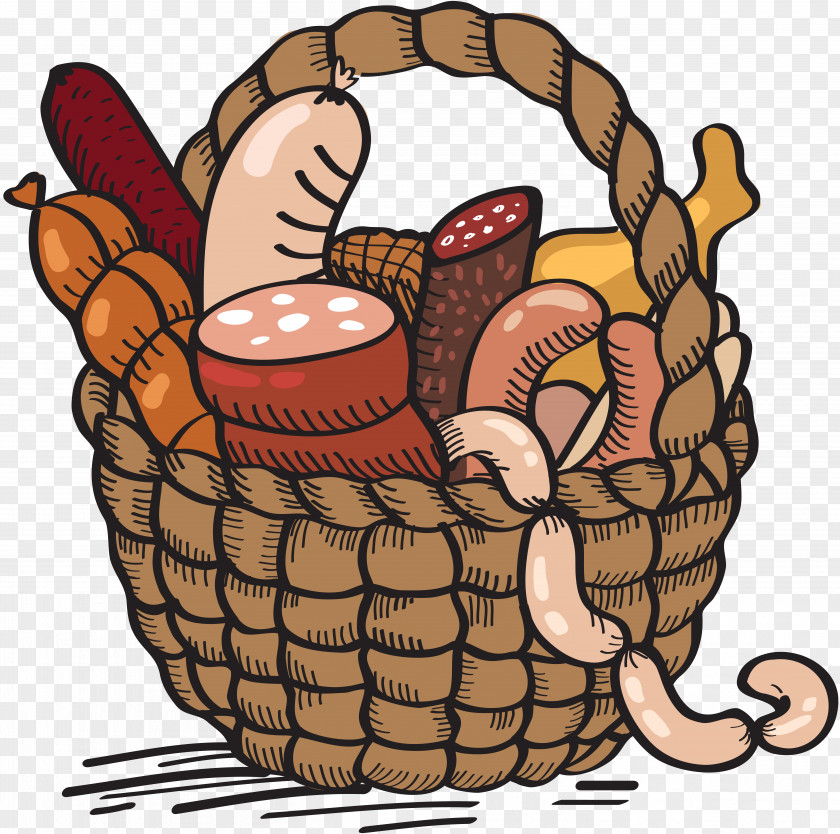 Sausage Picnic Baskets Cartoon Clip Art PNG