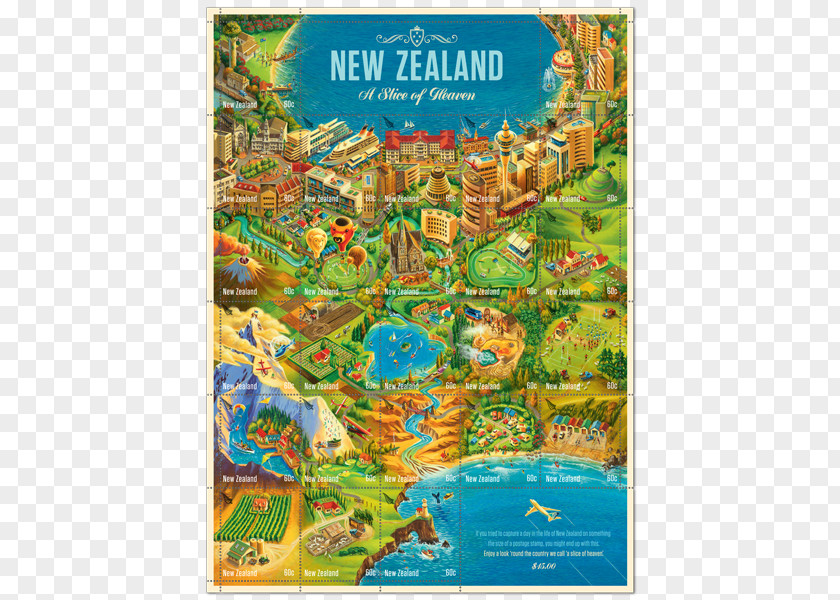 Cancelled Stamp Postage Stamps Mail Emission New Zealand Post Map PNG