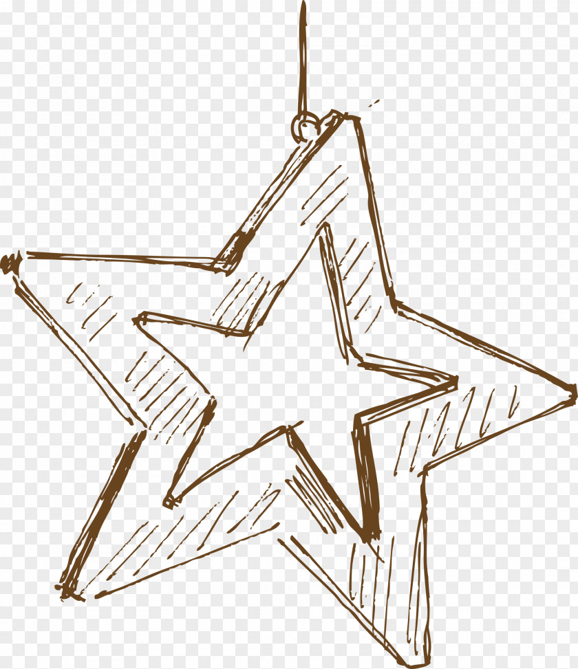 Hand-drawn Line Stars Graphic Design PNG