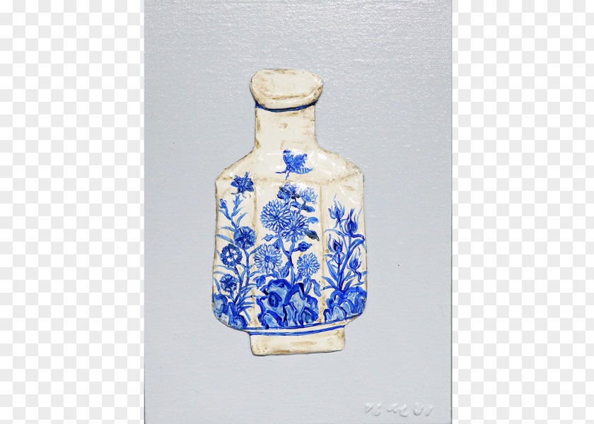 Vase Glass Bottle Blue And White Pottery Cobalt PNG