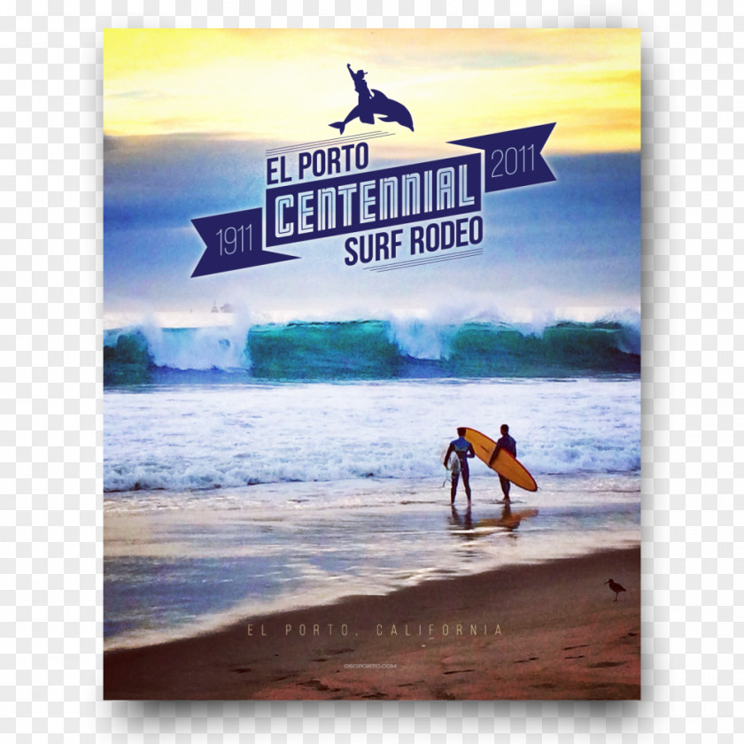 Watercolor Surfboard Surf Rodeo El Porto Film Poster Advertising PNG