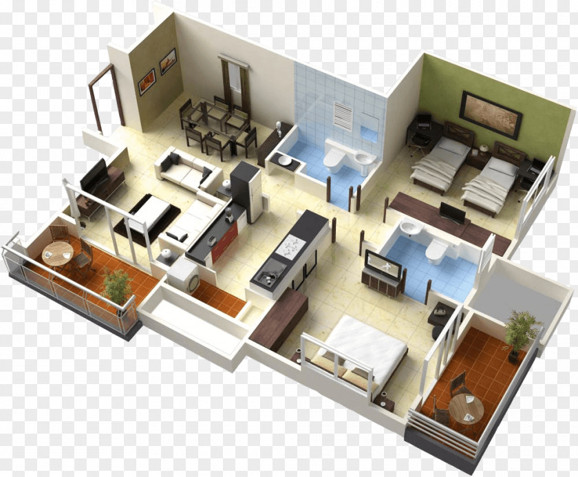 Apartment Bedroom House Plan Floor PNG