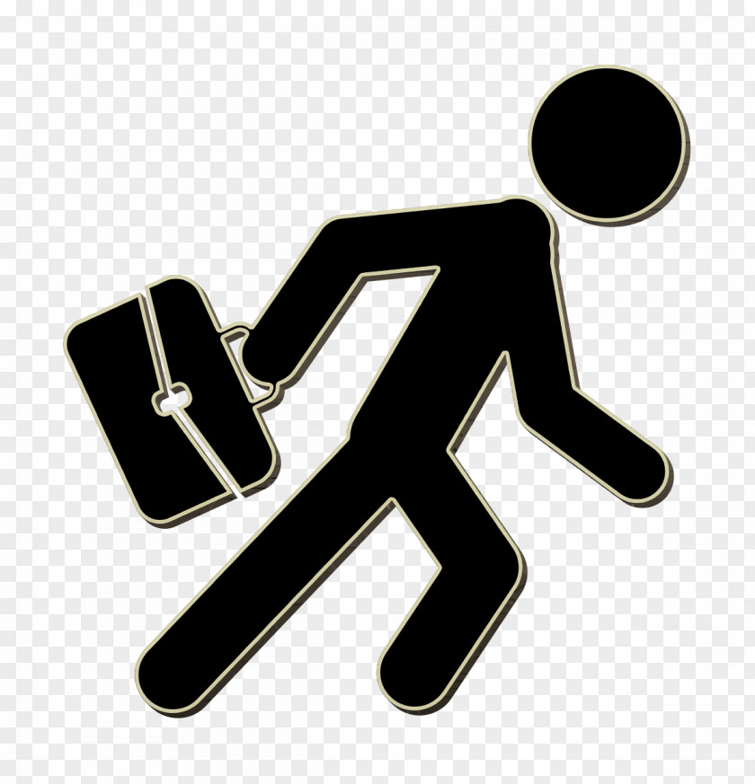 Businessman Running With His Suitcase Icon People PNG