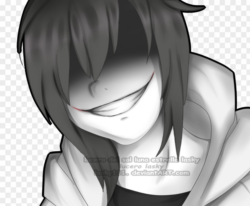 Jeff The Killer Creepypasta Character Nose Art PNG