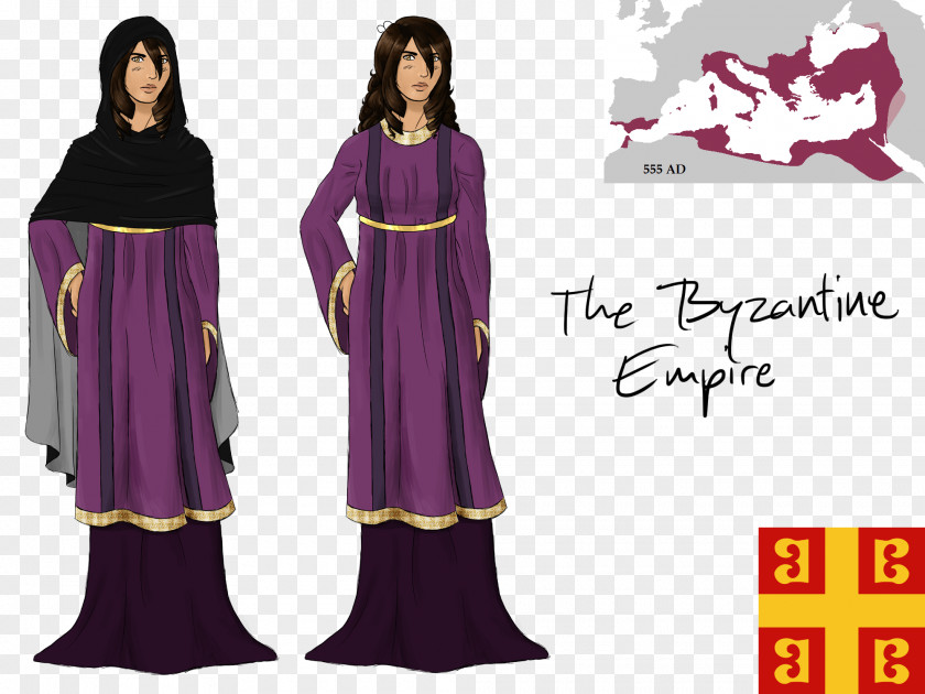 Map Constantinople Byzantine Robe Western Roman Empire Dress Costume Design PNG