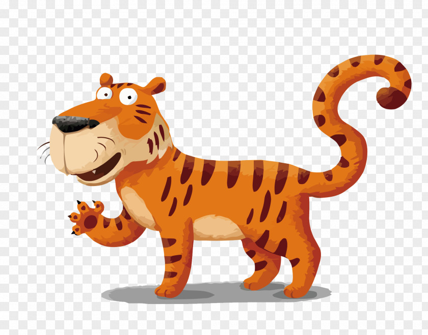 Vector Cartoon Tiger Lion Illustration PNG