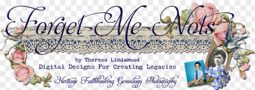 Forget Me Nots Genealogy Family Tree History Calligraphy PNG