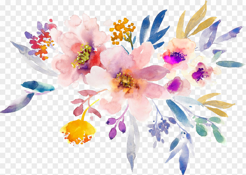 Gouache Painting Flowers Creative PNG