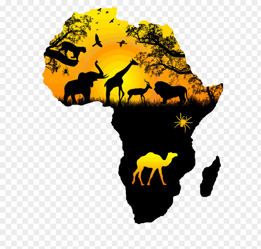 Map Africa Wall Decal Sticker PNG