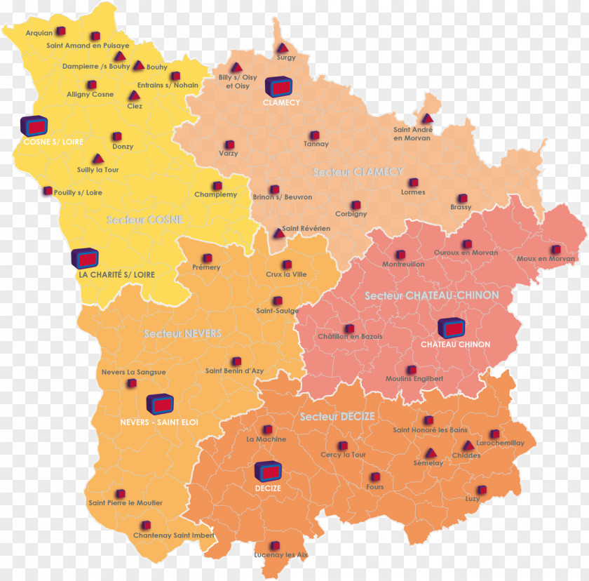 Map Château-Chinon (Ville) Brinon-sur-Beuvron Clamecy Alligny-Cosne PNG